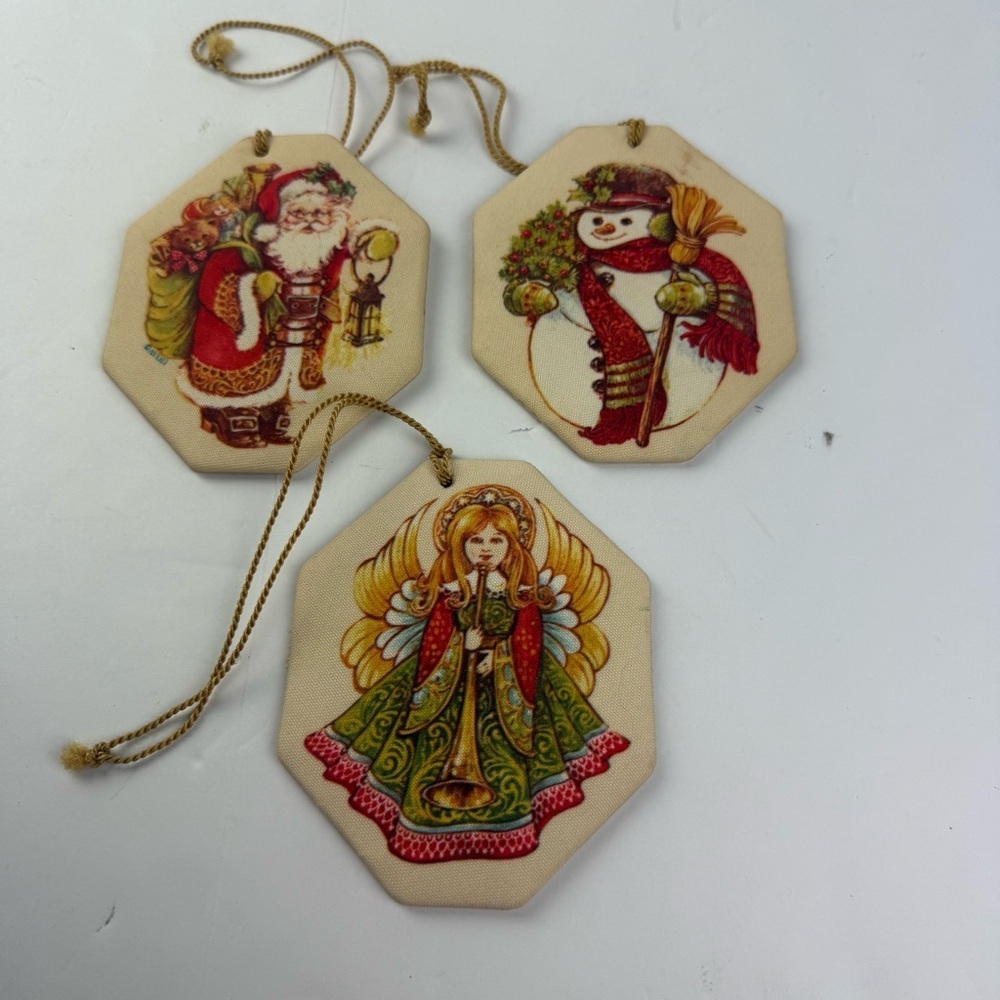 Vintage AVON Scented Christmas Ornaments Set of 3 Santa Snowman Angel SEE ALL.